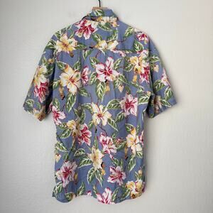 Vintage Kahala Mens Hawaiian Collared Polo Shirt 100% Cotton Vacation Size Large